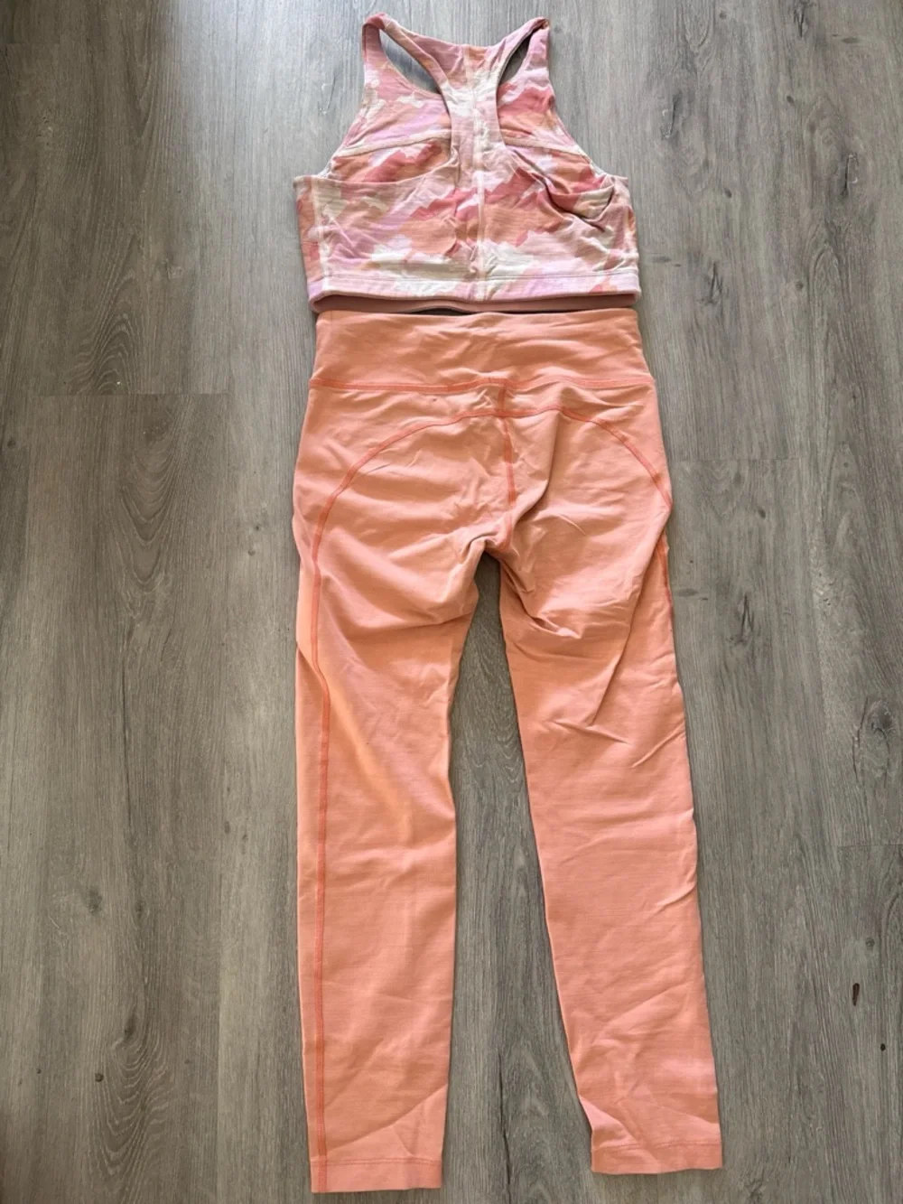 Outdoor Voices Set: Peach Leggings with pink and peach crop tank (built in bra) - Picture 4 of 8